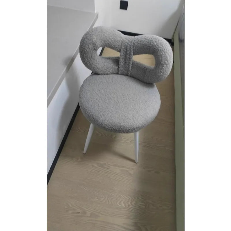 Cream wind back chair Internet celebrity bow makeup chair dresser manicure stool makeup stool fairy butterfly chair
