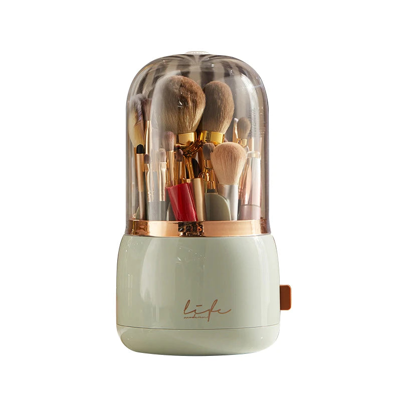 1PC Desktop Storage Box For Rotating Transparent Makeup Brush Storage Box Brush Holder Storage Bucket