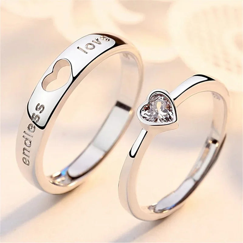 New Zircon Heart Matching Ring