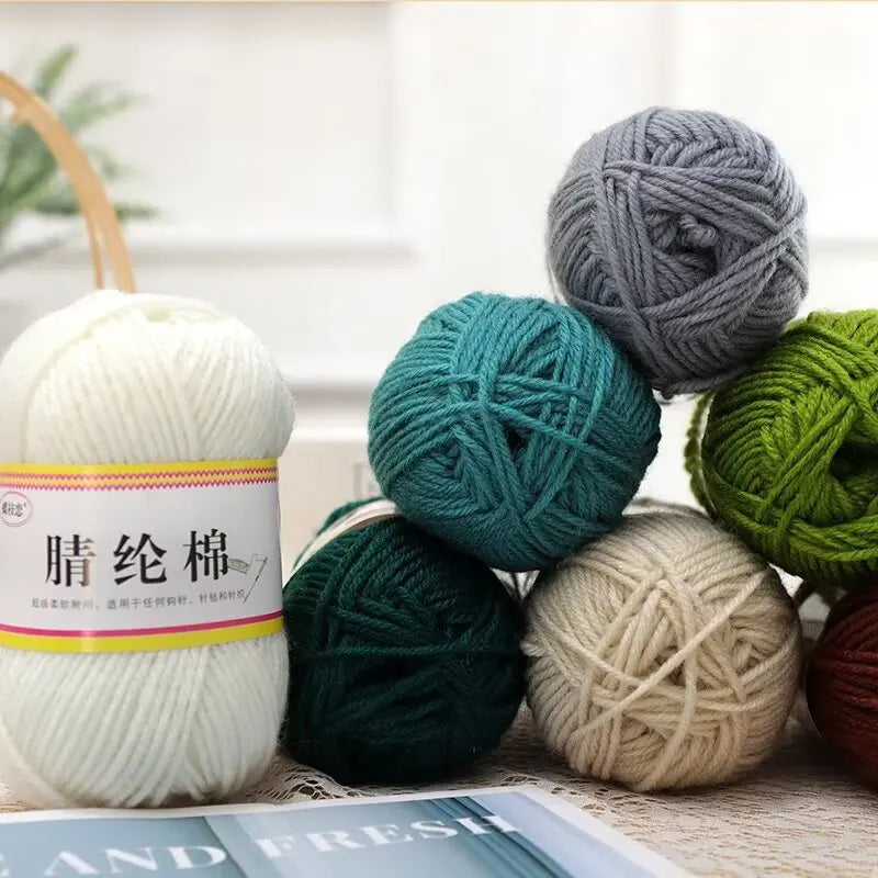 {1Pcs 50g }Acrylic cotton medium and thick thread hand-woven DIY slippers wool ball hook doll seat cushion thread