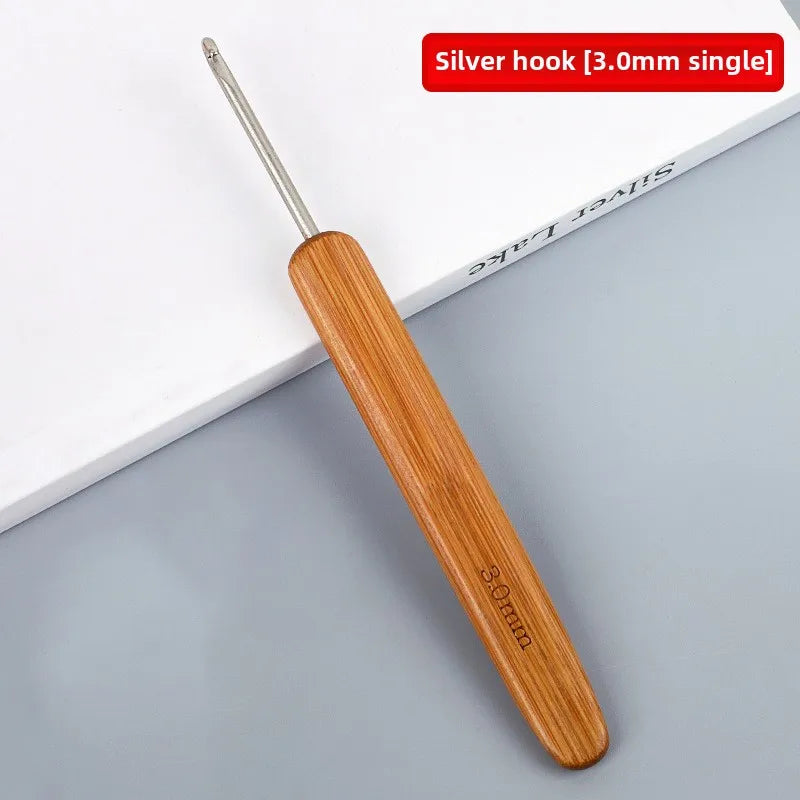 Full set of bamboo handle crochet bamboo crochet wool hook hand knitting tools sweater needle round head carbonized crochet