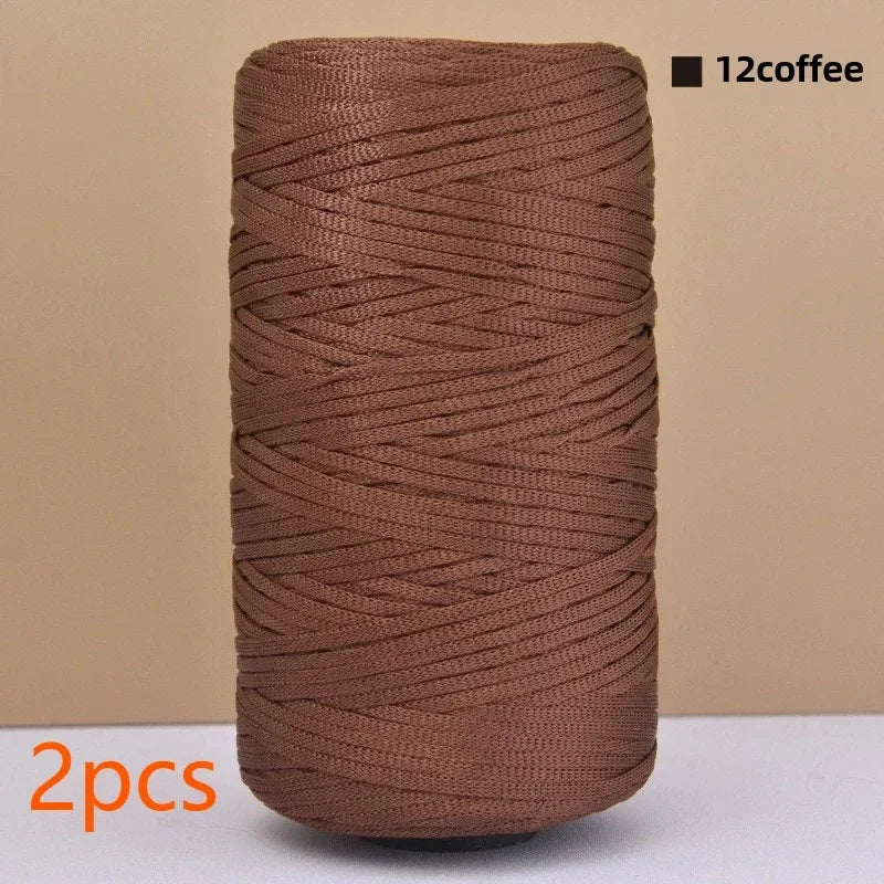 2Pcs 500g ice silk bright cotton and linen thread 500g personalized hand-woven crocheted DIY available hook bag hat seat cushion