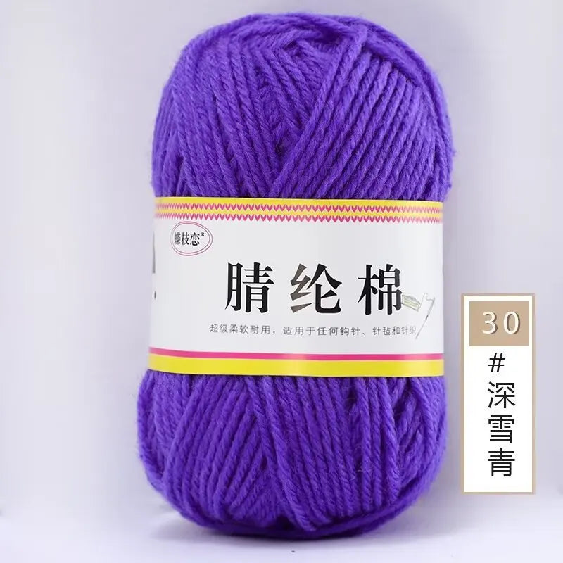 {1Pcs 50g }Acrylic cotton medium and thick thread hand-woven DIY slippers wool ball hook doll seat cushion thread