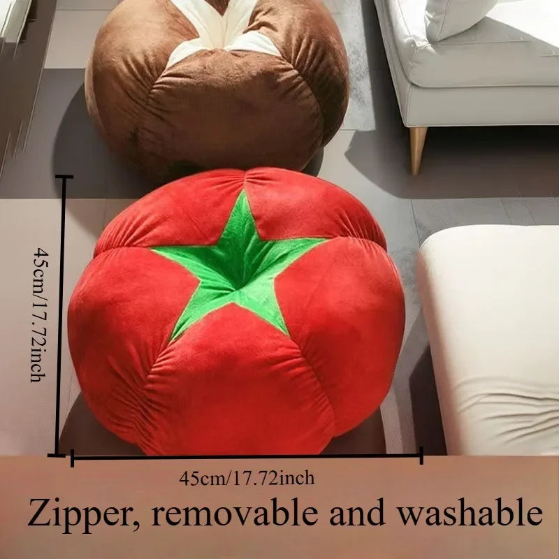 ins creative mushroom tomato living room sofa cushion room floor decoration ornament bed bay window throw pillow chair