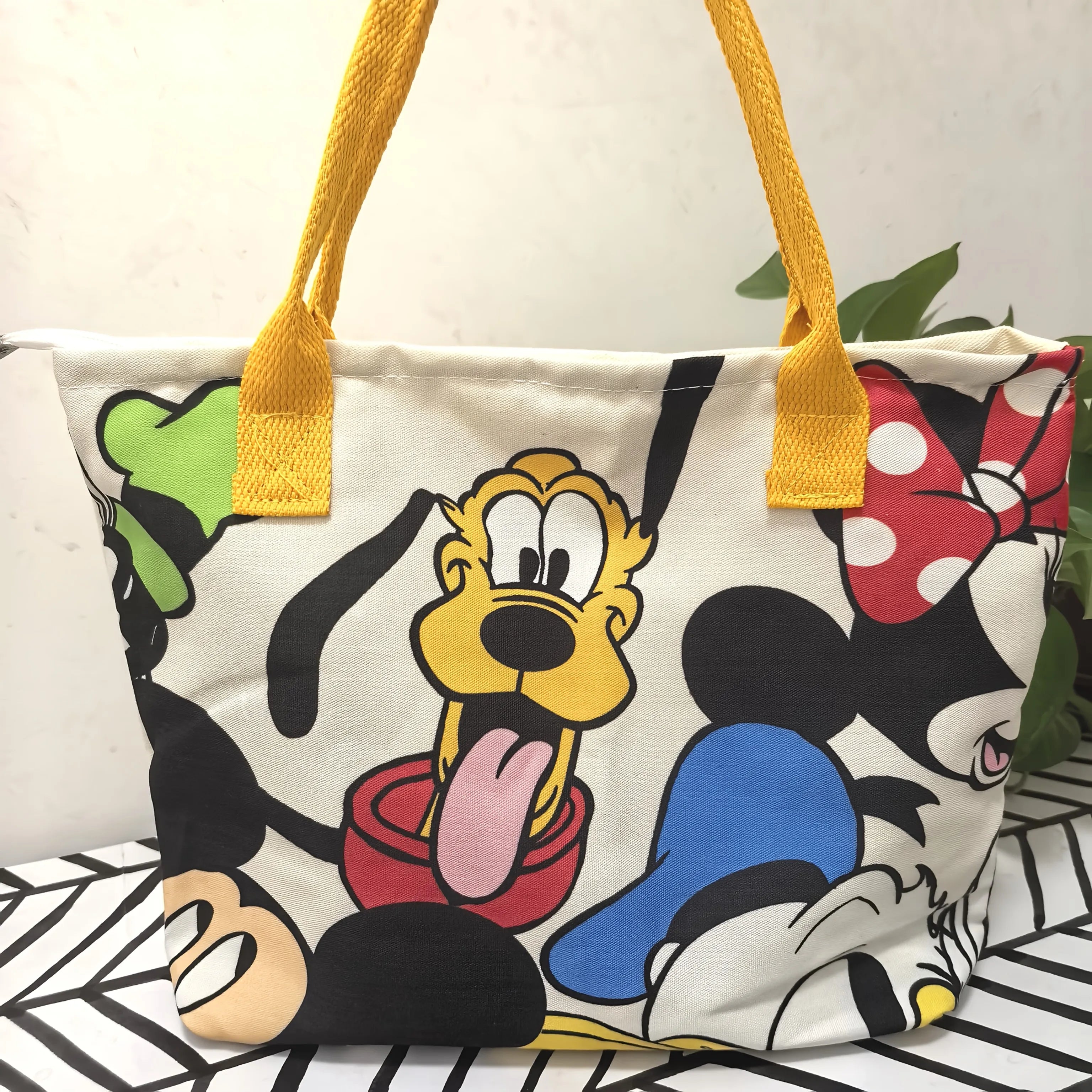 Cartoon Mickey Fashion Versatile LargeCapacity Canvas Shoulder Bag Women's Casual Versatile Tote Bag Student Class Handbag
