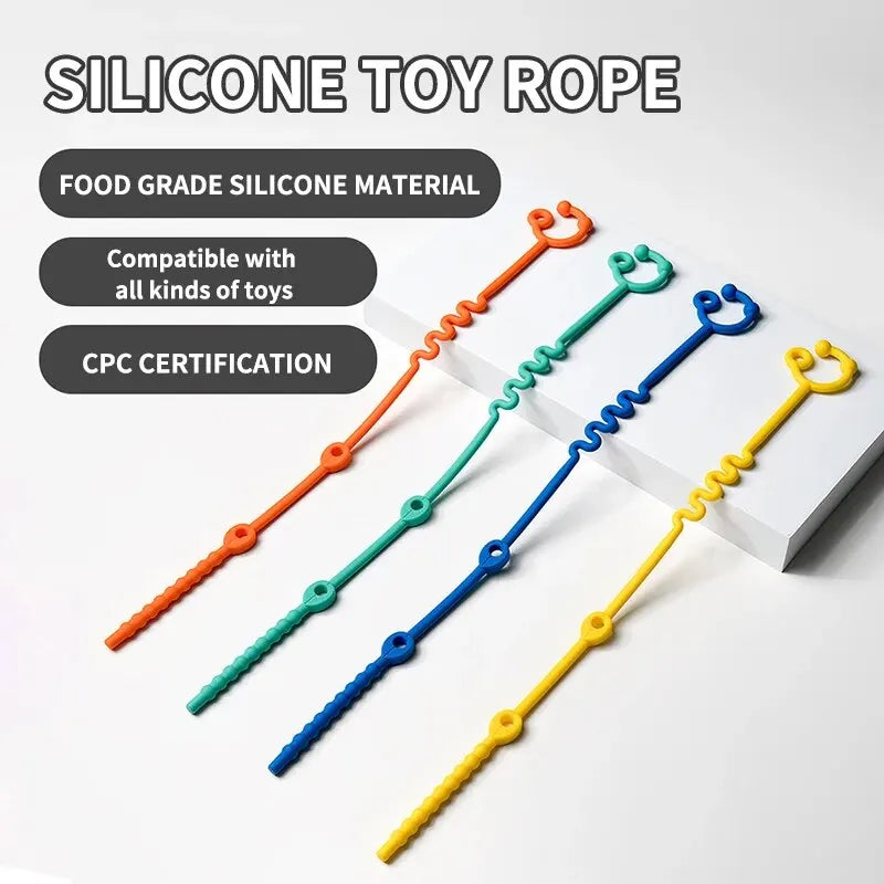 1PC Silicone Toy String Baby Teethers, Rubber Baby Bottle Nipples, Chain For Baby Bottle, Baby Car Seat, Milk Bottle String