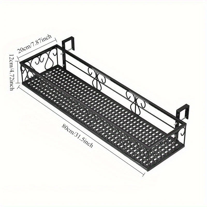 Balcony flower stand hanging wrought iron guardrail flower pot hanger succulent railing flower rack indoor window sill rack