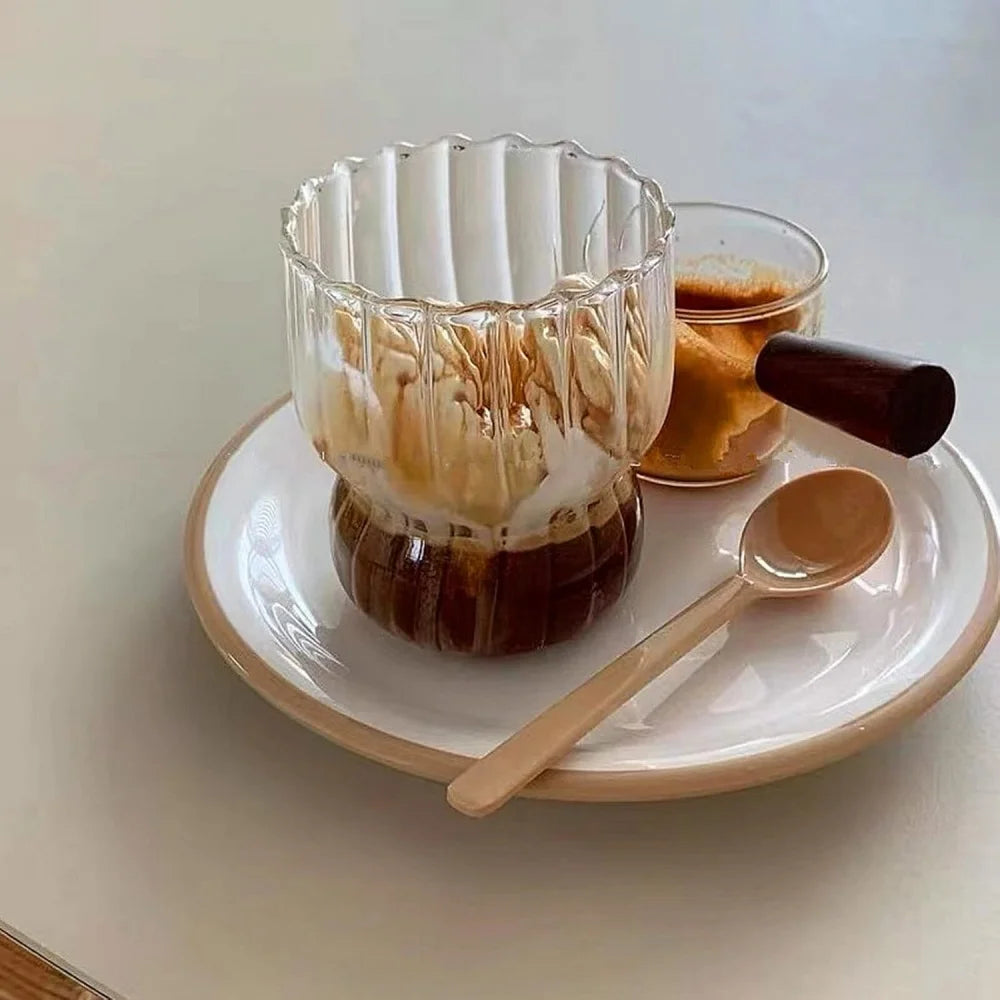 250ML Glass Milk Coffee Mug Cup Glass Drinking Glasses Heat Resistant Glass Water Cup Coffee Mugs Tea Cup Mugs Coffe