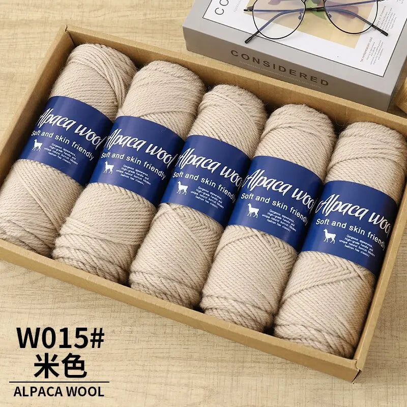 5pcs Camel wool needle thread, comfortable and soft to the touch, hand-woven scarves and other DIY medium and thick wool balls