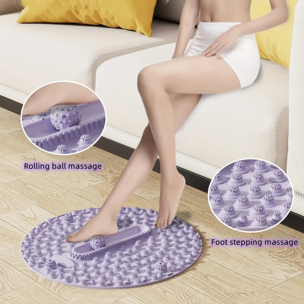 1 portable foot massage pad with acupoints - durable plastic, suitable for home exercise and training, including massage balls
