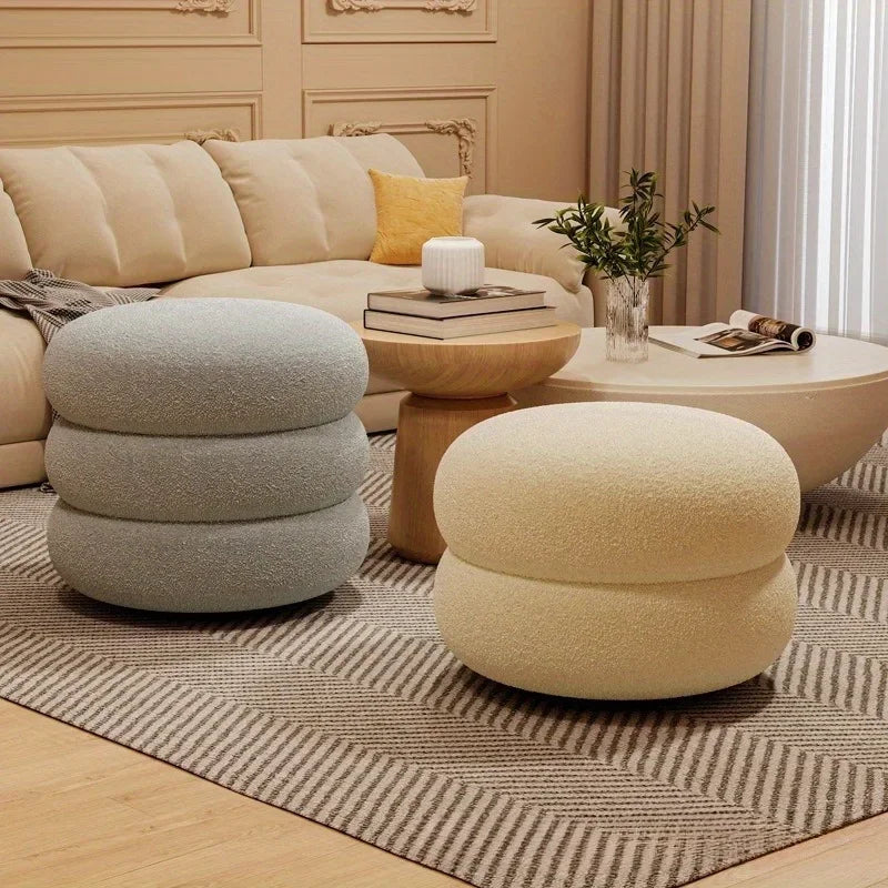 household round stool,  sofa stool, low stool, simple pier shoe stool, elegant and multifunctional workspace small chair