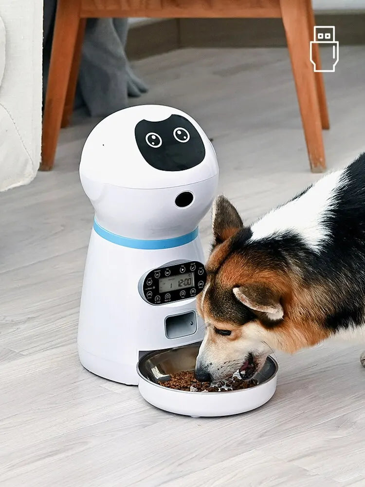 1PC Pet Feeder Automatic Feeder Feeding Device Fixed-Point Feeder Manual Feeding Button/Wifi Feeder