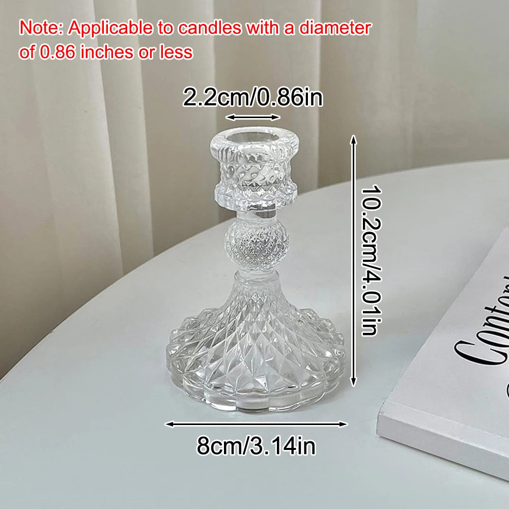 1PC Retro Crystal Candle Holder