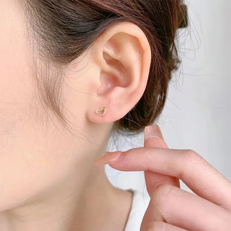 Minimalist Small Flower Screw Earrings