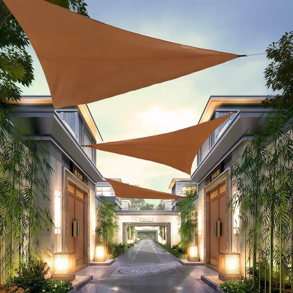 1PC Outdoor Triangular Canopy, 3-Meter Folding Sunshade Canopy For Outdoor Courtyard Sun Protection, Landscape Canopy