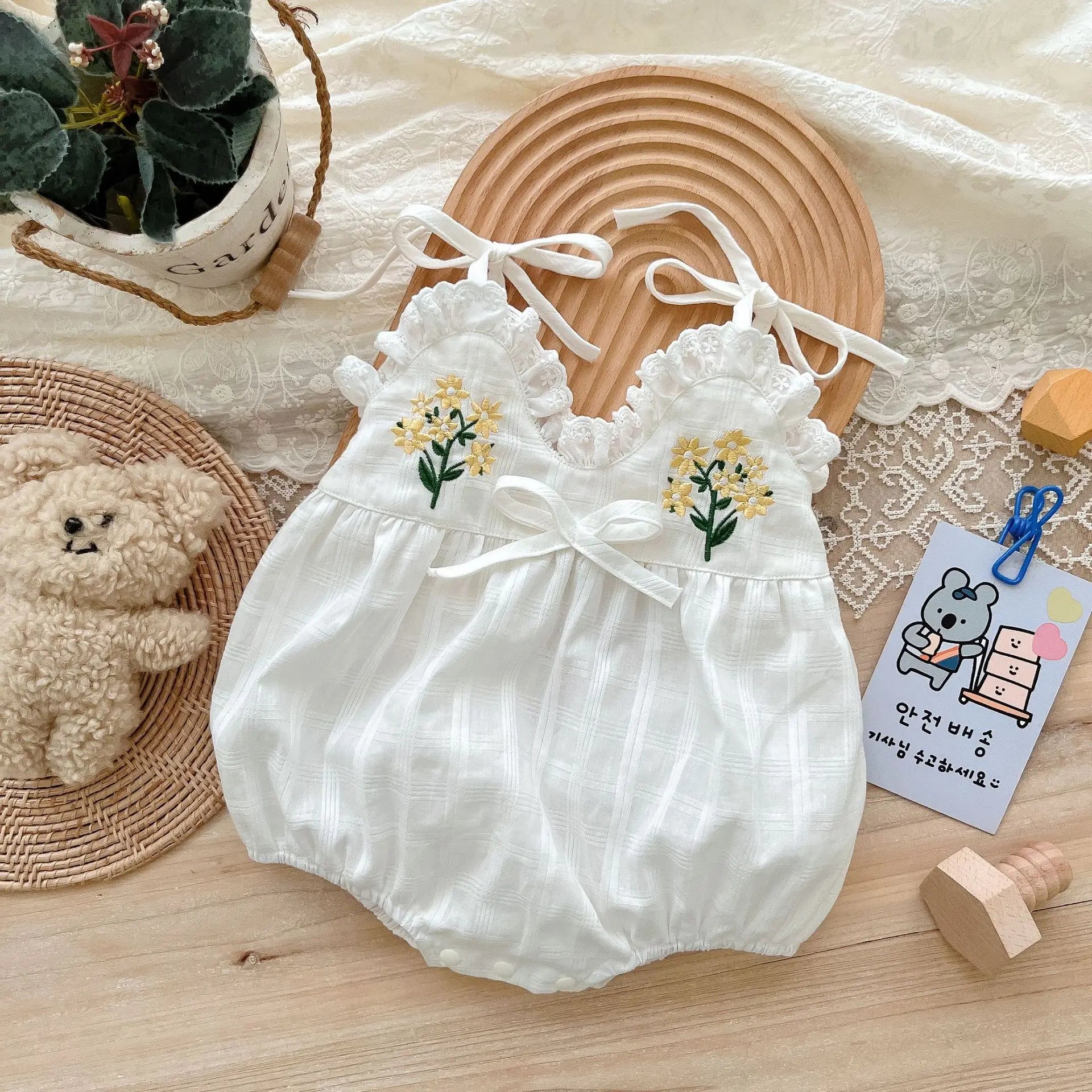 Baby ⛱️ Wear Sling Romper Korean 🆕 Born Children's Clothes Full 🌕