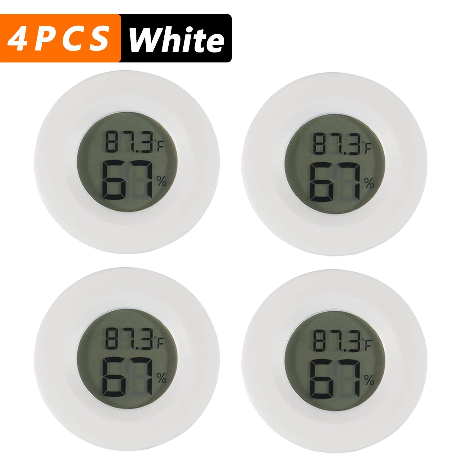 2/4 Pcs Mini Hygrometer Thermometer Fahrenheit or Celsius Meter Digital LCD Monitor Indoor Room Round Humidity Temperature Gauge