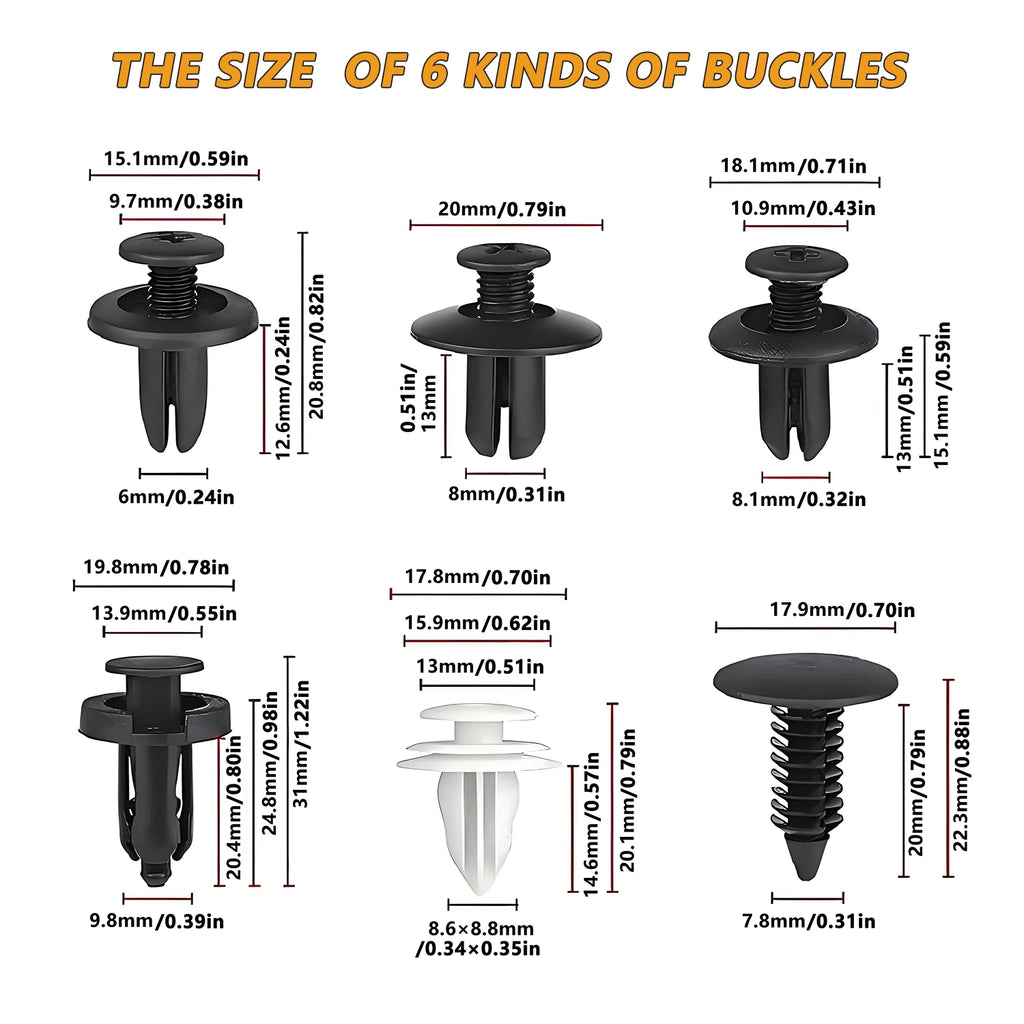 100pcs Auto Fastener Clip Kit