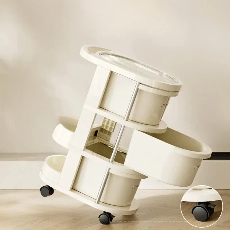Bedside cabinet, office storage cabinet, snack rack, handcart storage cabinet, large capacity household multi-layer floor,