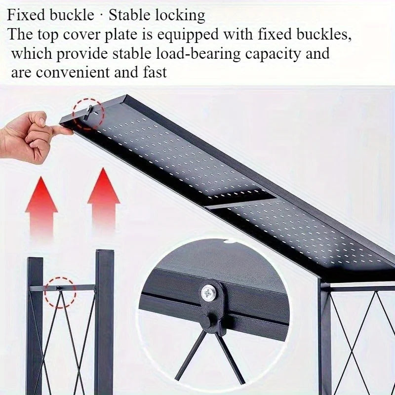 Installation-free folding rack, kitchen floor rack, household multi-layer storage cart, storage rack