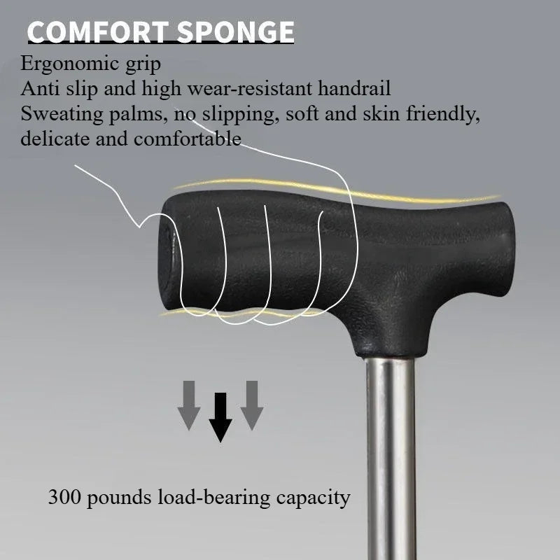 Travel walking cane folding stool portable cane stool non-slip light mountaineering pole multi-function