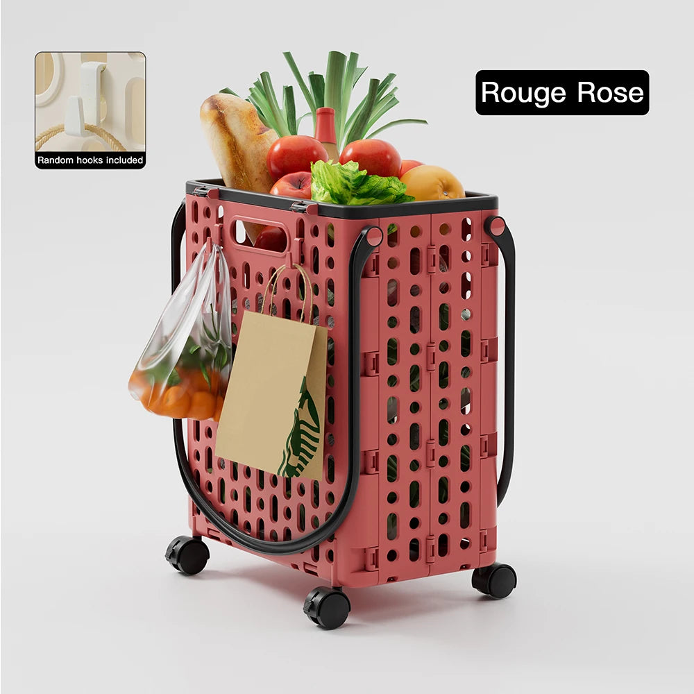 1PC Folding Supermarket Shopping Cart, Household Trolley, Grocery Shopping Cart, Foldable Shopping Cart For Shopping Malls