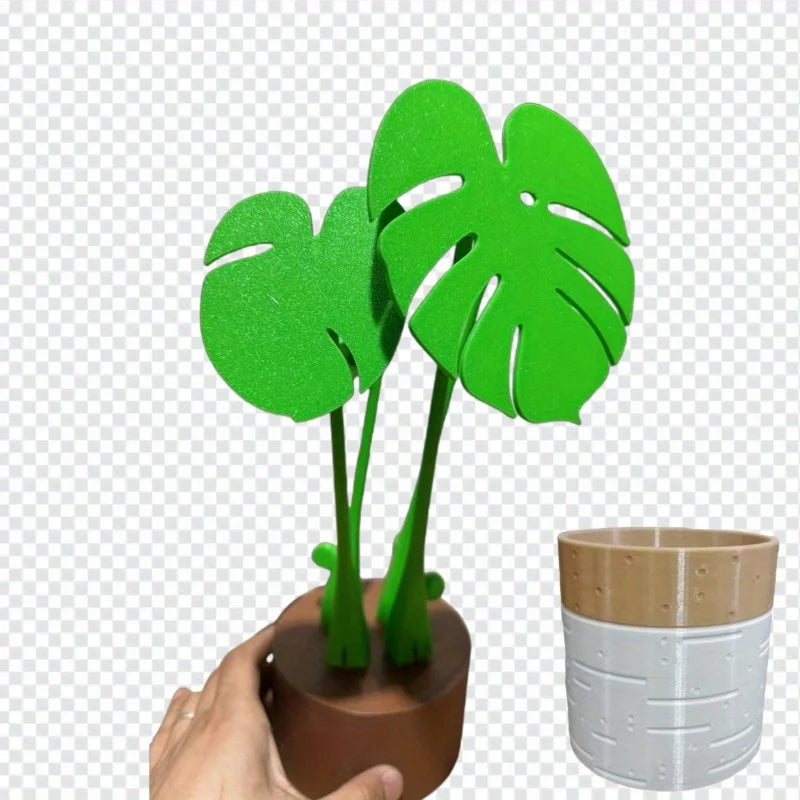 Monstera coaster plant turtle bamboo coaster plant with magnet 3D printing cross-border explosion