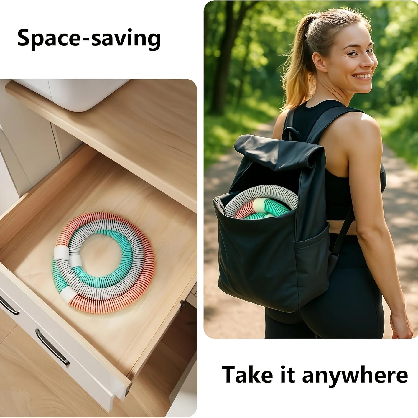 Effective Weight Loss Spring Fitness Ring - Low Noise, Soft Material Suitable for HomeExercise andBody Shaping AbdominalTrainer,