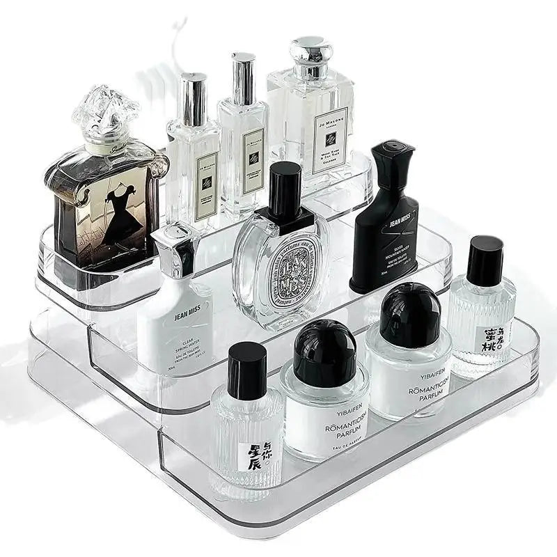 Desktop Perfume Shelf Dresser Cosmetics Storage Box Acrylic Light Luxury ins Transparent Ladder Display Stand