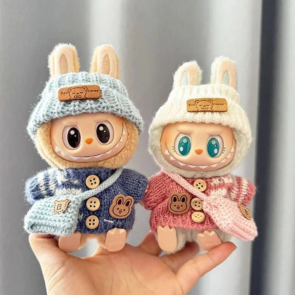 Labubu V1v2,Clothing, Seat Suit, Scarf, Bag, Doll Accessories, Cute Decoration, 15-17 cm