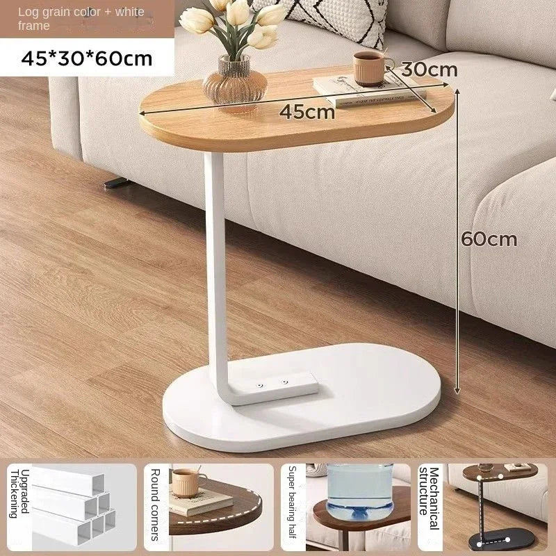 C-shaped Side Table Small Coffee Table Living Room Sofa Table Home Portable Modern Light Luxury Style Home Compact Coffee Table