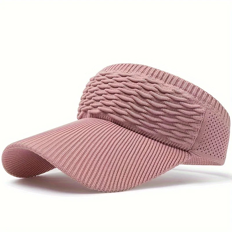 1pc Summer Breathable Sun Hat,Casual Elastic Knitted Cap,Women's Long Brim Sunshade Empty Top Hat for Outdoor Sports, beach hat