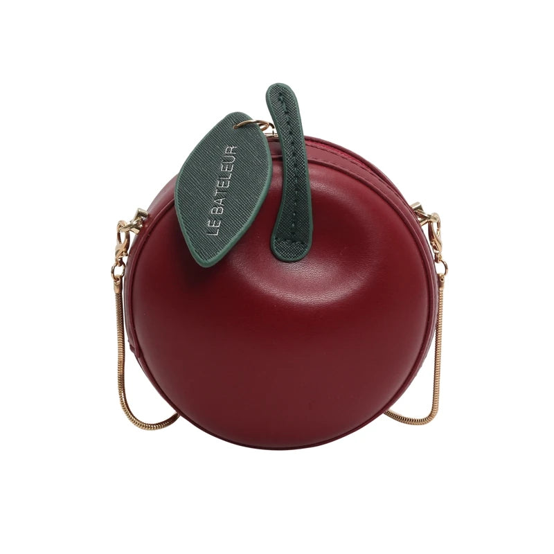 1 Piece Ladies Pressed Shell Apple Bag Mini Chain Crossbody Bag Suitable for Holding Coin Card Holder