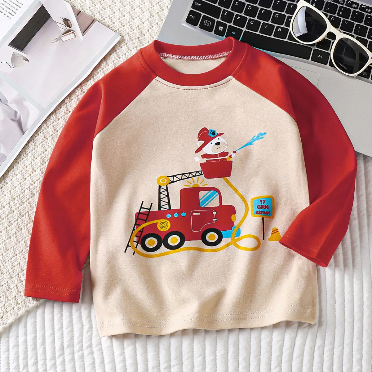 Cartoon Kids Long Sleeve Tops Cute  Dinosaur Children T-shirt Spring Autumn Cotton Clothing Baby Bottoming Shirt