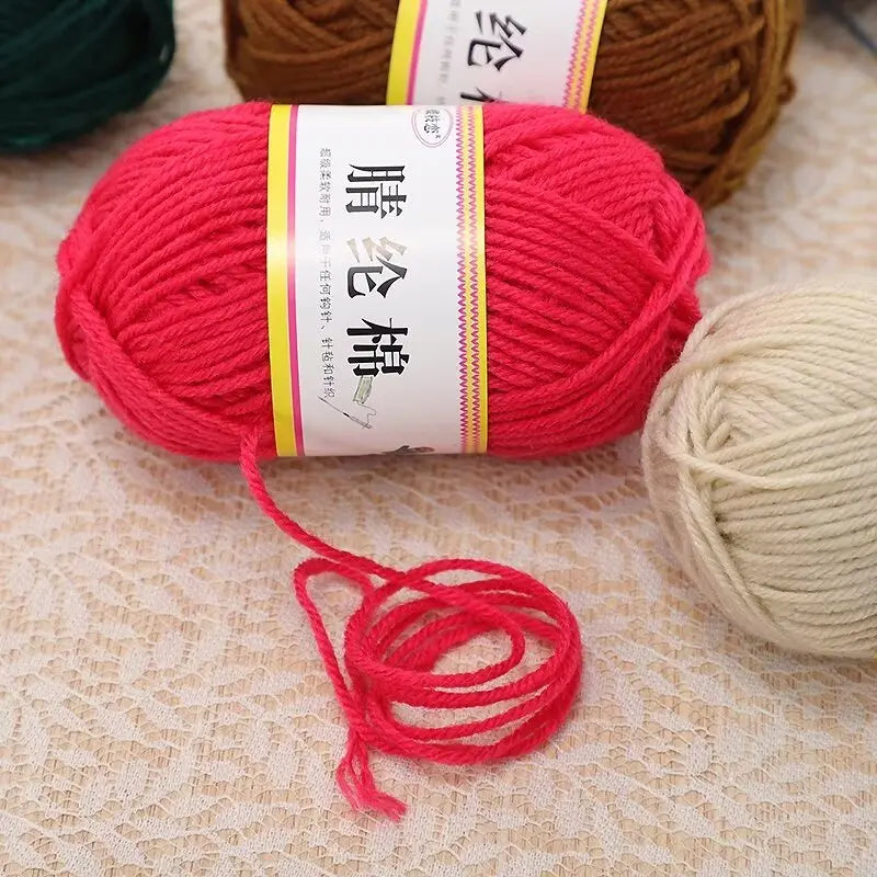 {1Pcs 50g }Acrylic cotton medium and thick thread hand-woven DIY slippers wool ball hook doll seat cushion thread