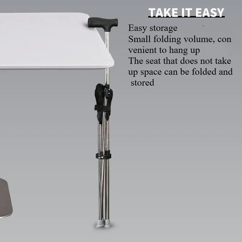 Travel walking cane folding stool portable cane stool non-slip light mountaineering pole multi-function