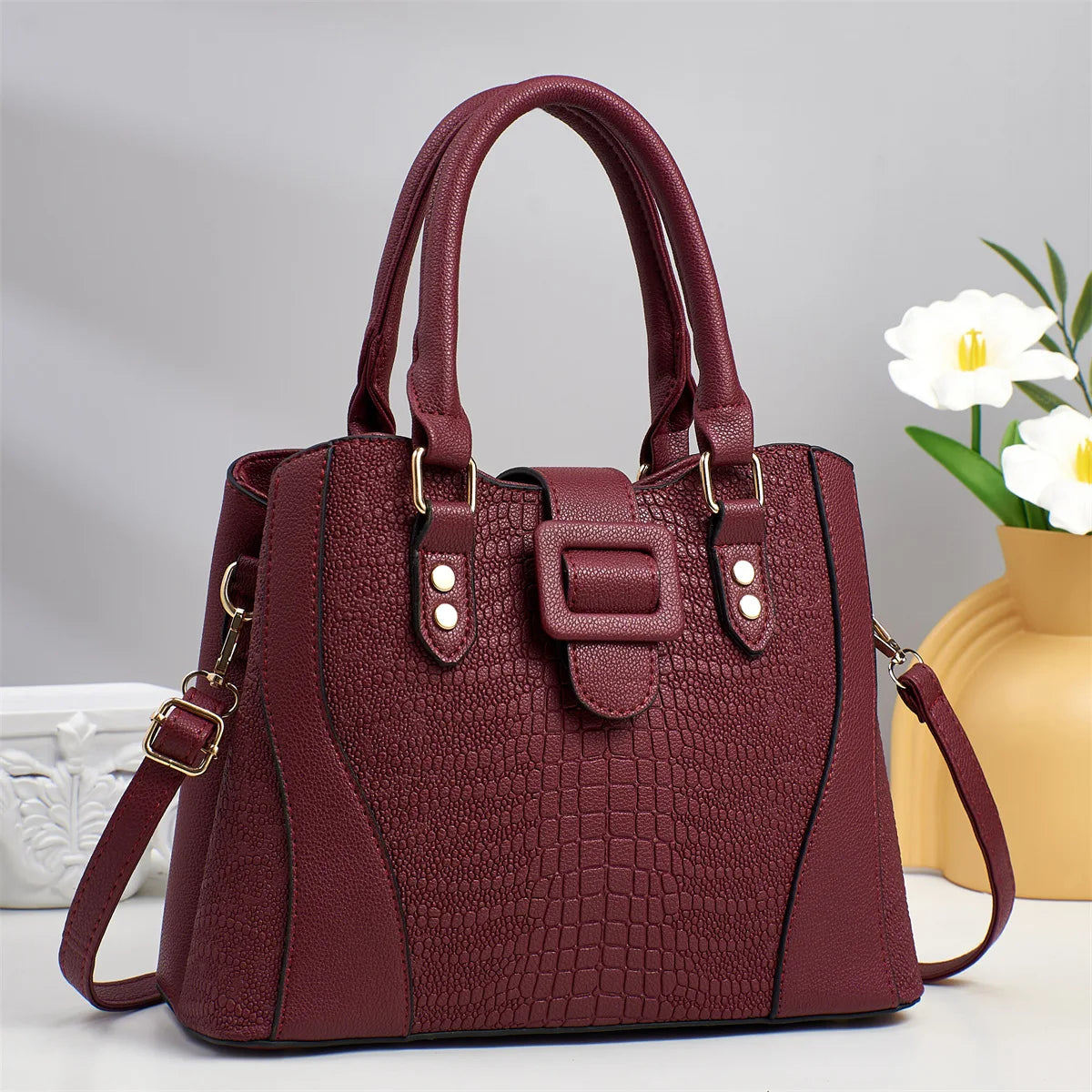 2025 Classic Alligator Pattern Women Handbag Versatile Shoulder Bag Luxury Brand Designer Crossbody Bag Large Capacity Tote Bag