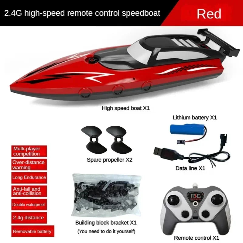 2.4GHz Toy Remote Boat Airship High Speed Boat Kids Water Toys Outdoor Toys Summer Gifts for Kids Waterproof Electric Toy Boat