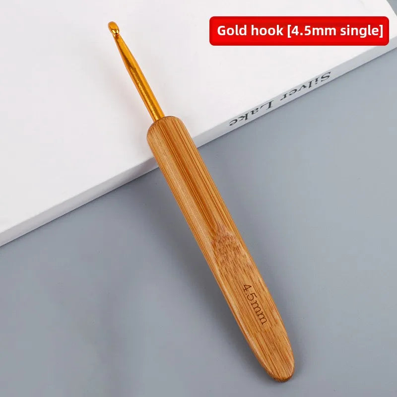 Full set of bamboo handle crochet bamboo crochet wool hook hand knitting tools sweater needle round head carbonized crochet