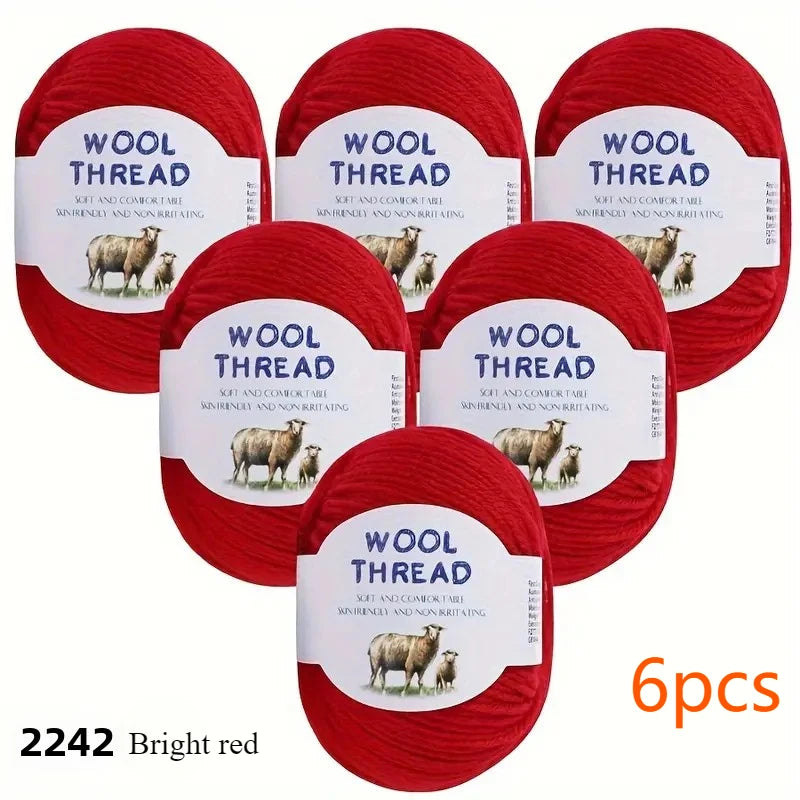 6pcs Australian wool set（300g）soft and comfortable, brilliant colors can be used to knit knits such as sweaters, vests, etc