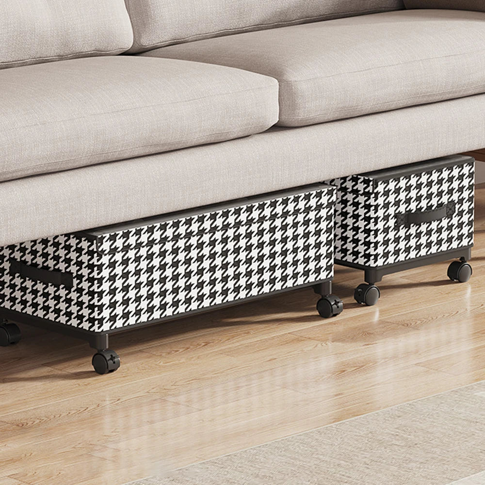 1PC Bedside Storage Box For Household Use With Wheels To Prevent Dust, Suitable For Storing Clothes, Toys And Other Items.
