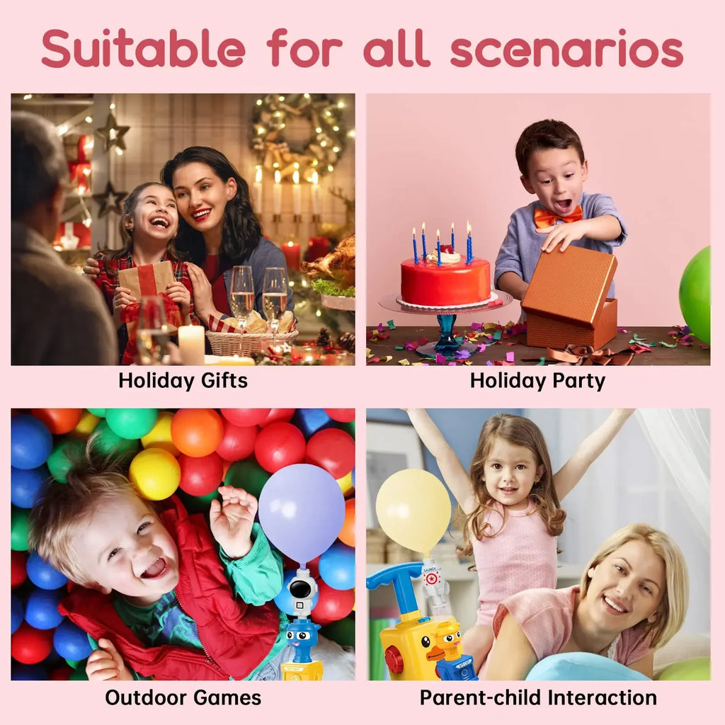 Balloon Launcher Children's Car Toys With Pump Rocket Balloon Party Supplies Preschool Education Science Children's Toy Gifts