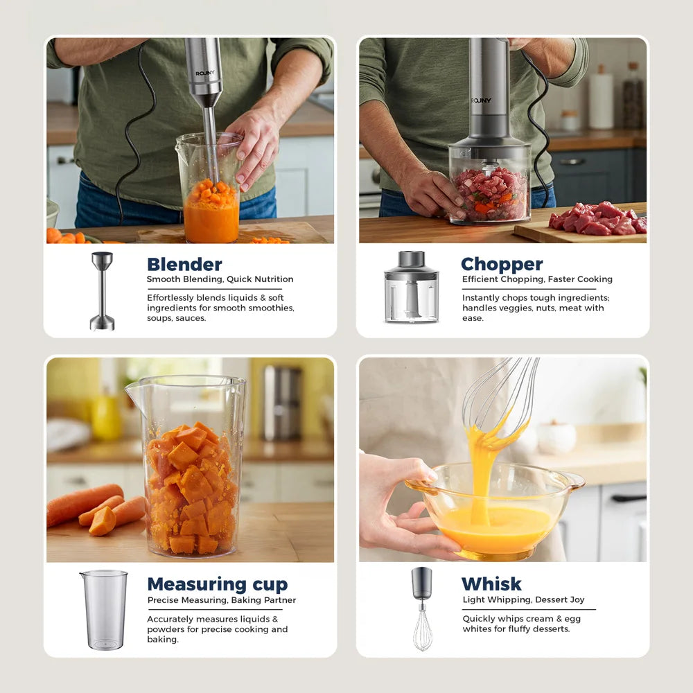 ROUNY 4-in-1 Hand Immersion Blender