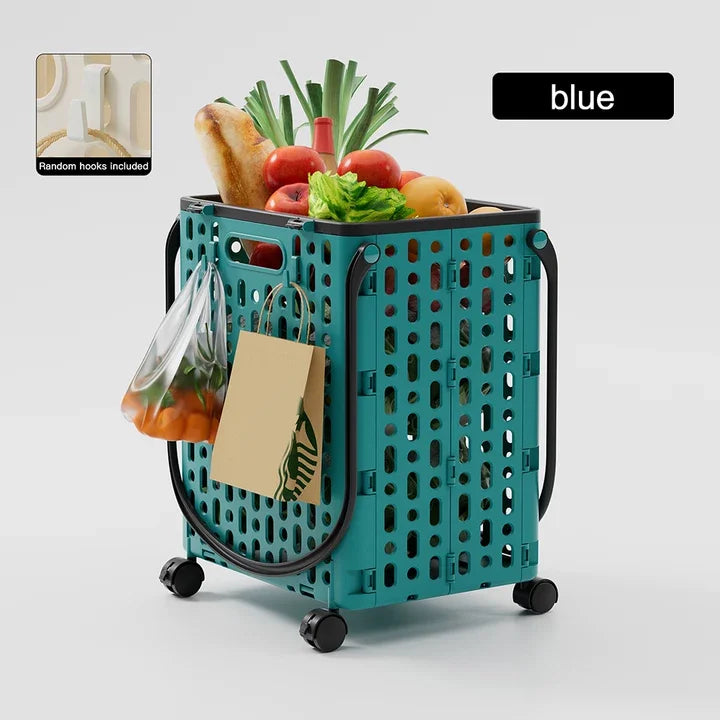 1PC Folding Supermarket Shopping Cart, Household Trolley, Grocery Shopping Cart, Foldable Shopping Cart For Shopping Malls