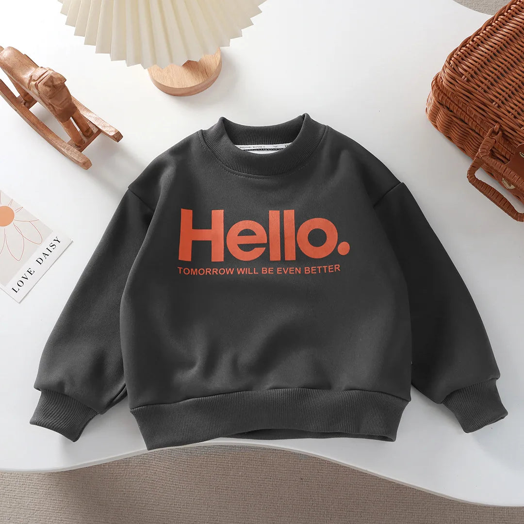 Baby Girls Boys Sweatshirt Kids Letter Hoodies Toddler Autumn Outerwear Winter Children's Clothing