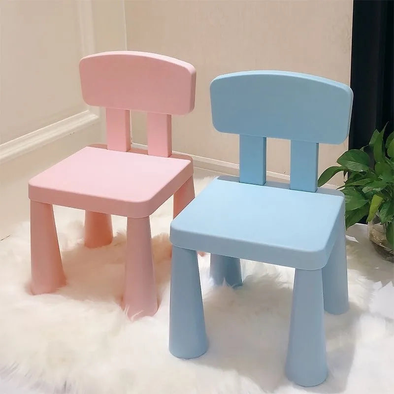 Durable plastic cartoon chair with backrest, lightweight and comfortable study desk and chair, suitable for home, school,