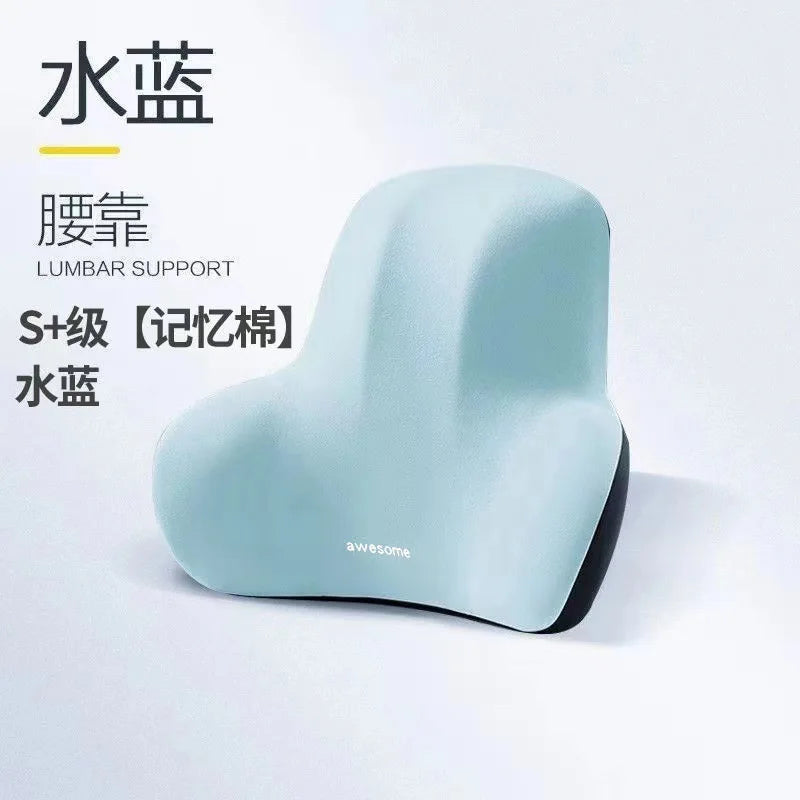Memory Foam Lumbar Back Cushion for Car Office Gaming Chairs and Postpartum Waist Support Multi Functional Pads
