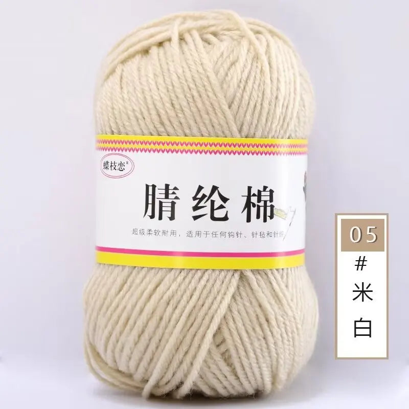 {1Pcs 50g }Acrylic cotton medium and thick thread hand-woven DIY slippers wool ball hook doll seat cushion thread