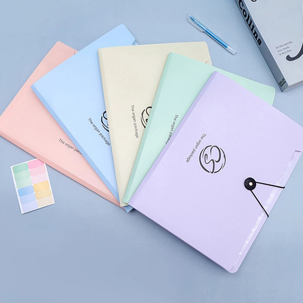 1PC Organ Bag 12-Compartment Folder Student Papers Folder Storage Bag A4 Multi-Layer Office File Bag
