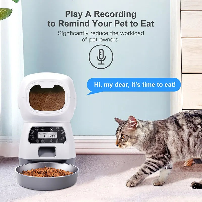 1PC Pet Feeder Automatic Feeder Feeding Device Fixed-Point Feeder Manual Feeding Button/Wifi Feeder
